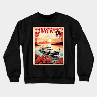 Turkey Sunset Vintage Retro Travel Tourism Crewneck Sweatshirt